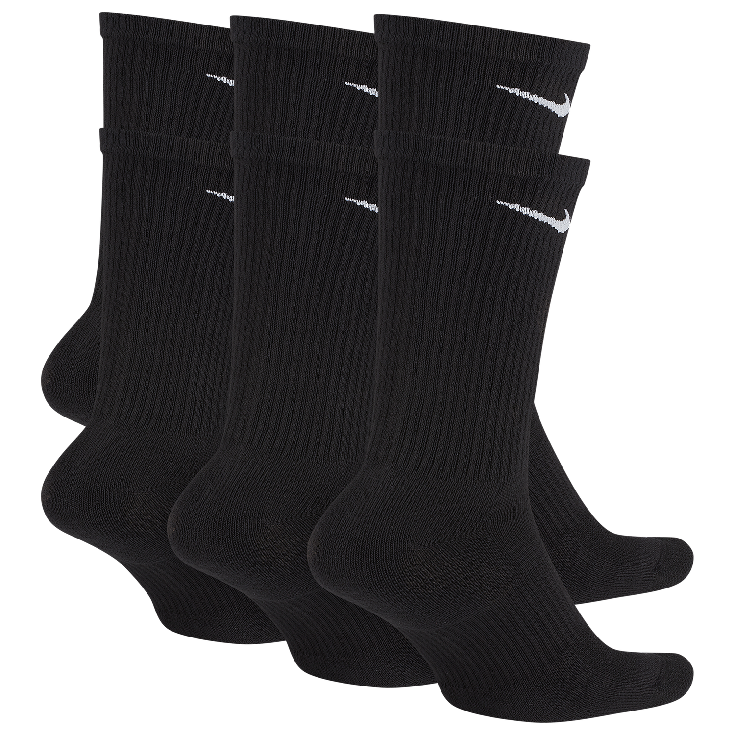 Nike 6 Pack Everyday Plus Cushioned Socks - Men's - Black/White