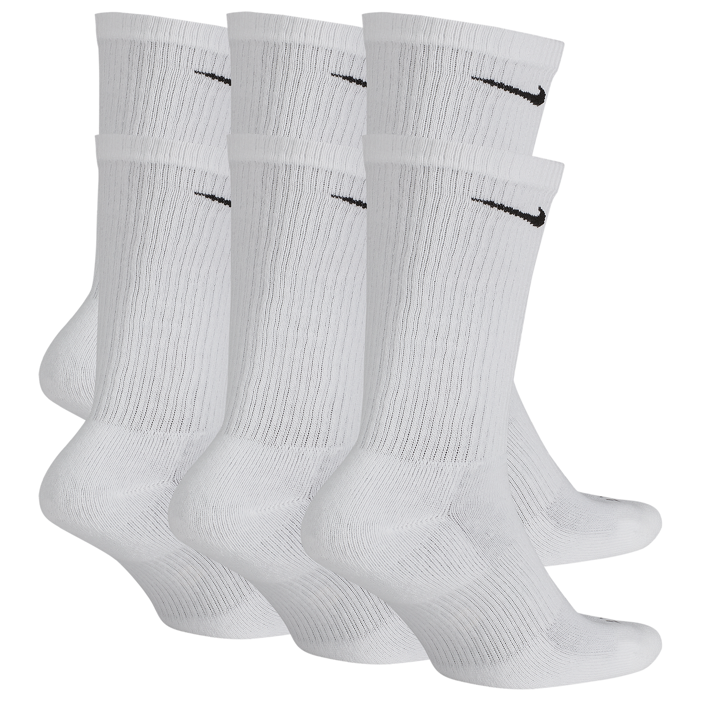 Nike 6 Pack Everyday Plus Cushioned Socks - Men's - Black/White (6897100)