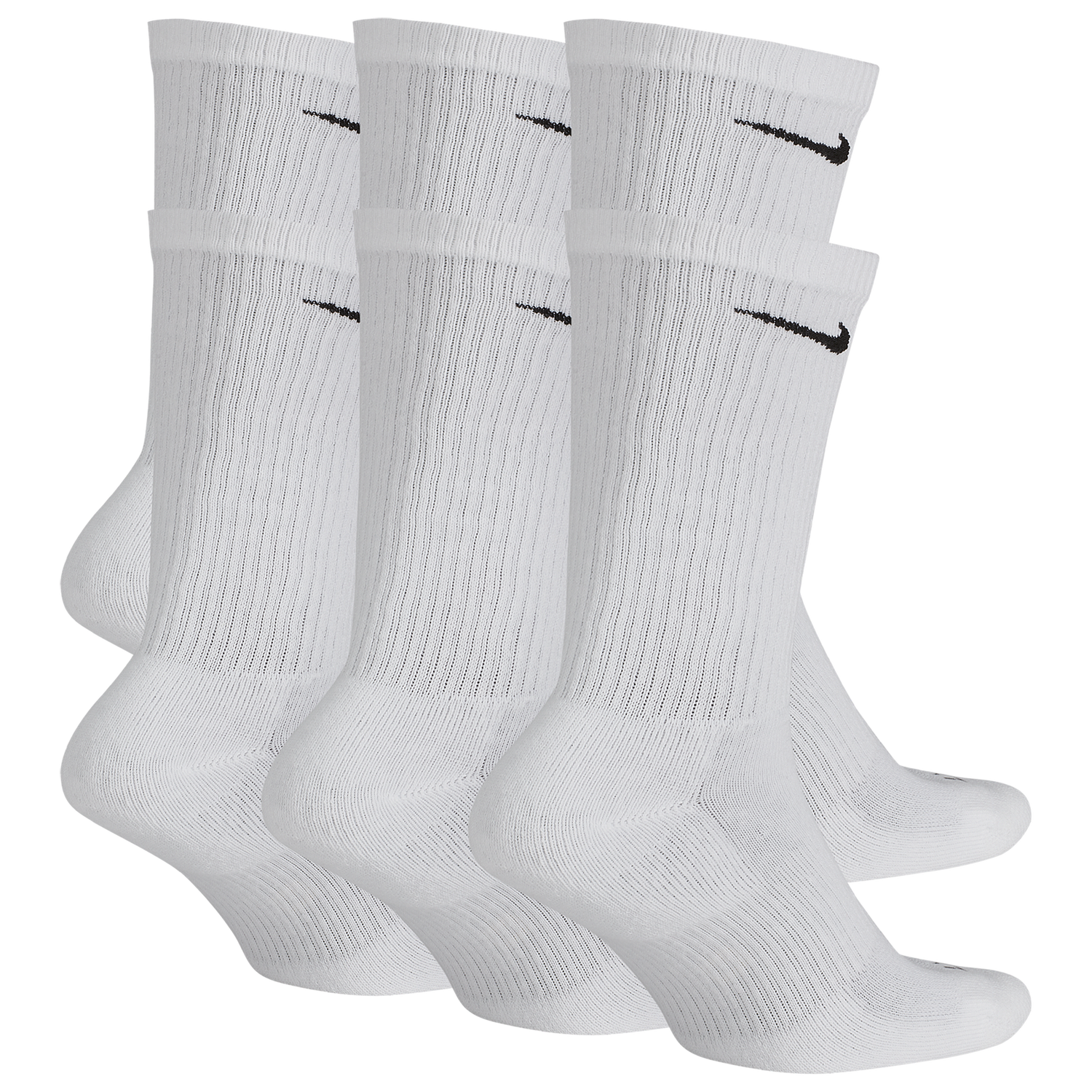 Nike 6 Pack Everyday Plus Cushioned Socks - Men's - Black/White (6897100)