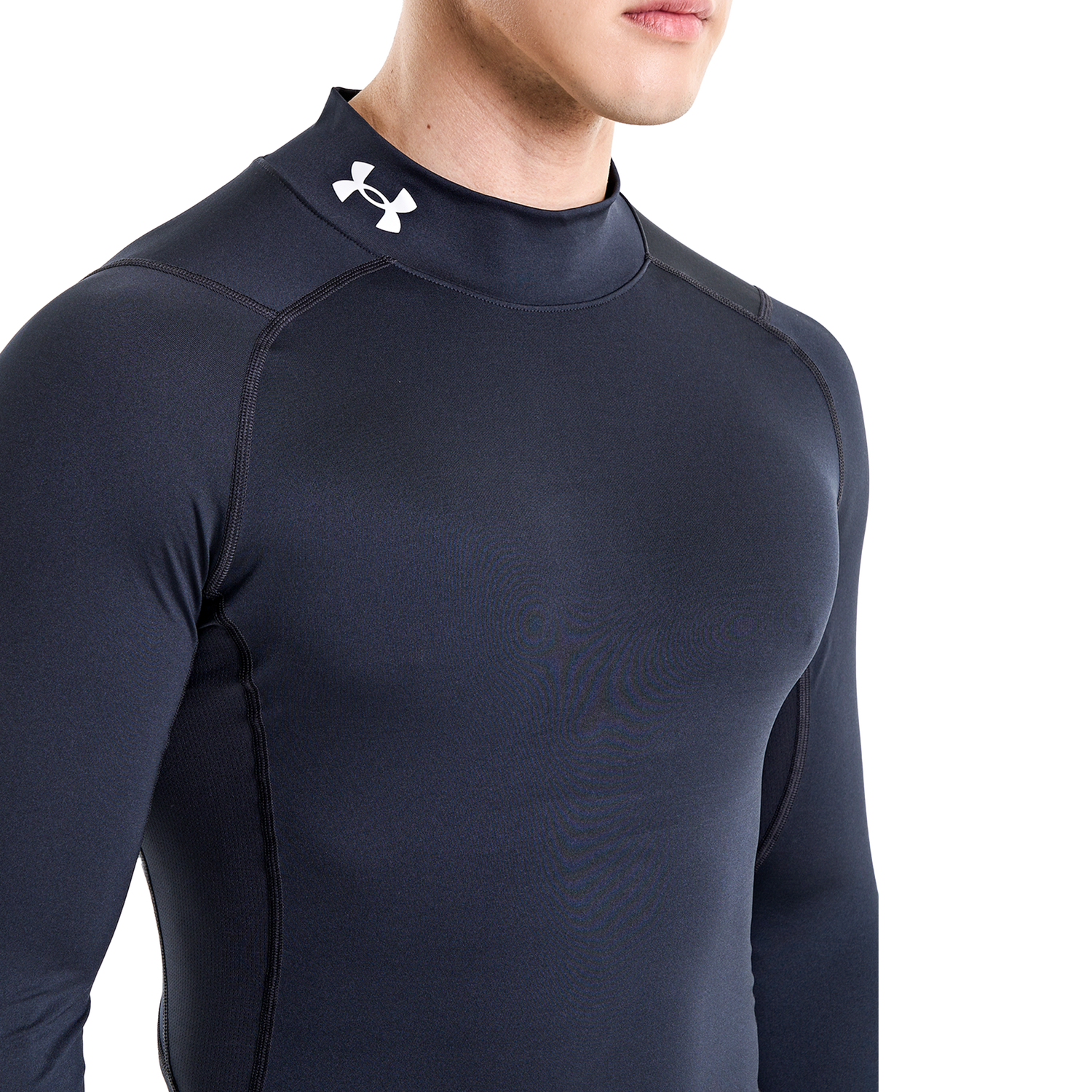 Under Armour HG Armour Comp Mock Long Sleeve - Men's - Black/White