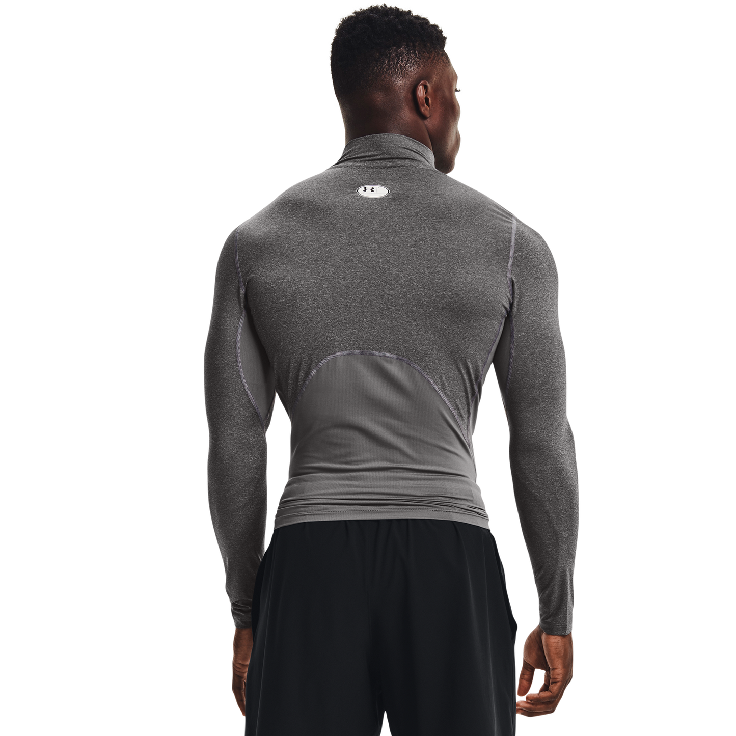 Under Armour HG Armour Comp Mock Long Sleeve - Men's - Carbon Heather/Black