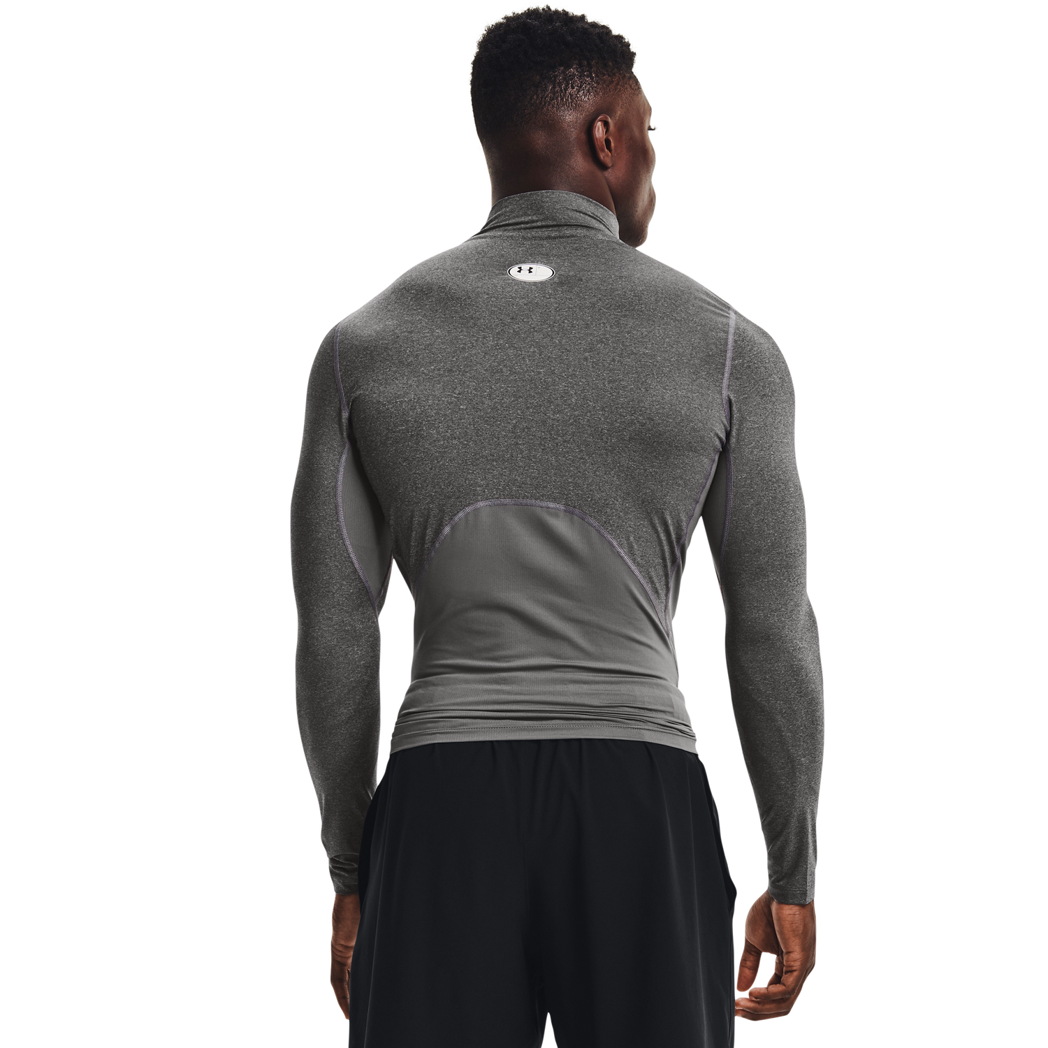 Under Armour HG Armour Comp Mock Long Sleeve - Men's - Carbon Heather/Black