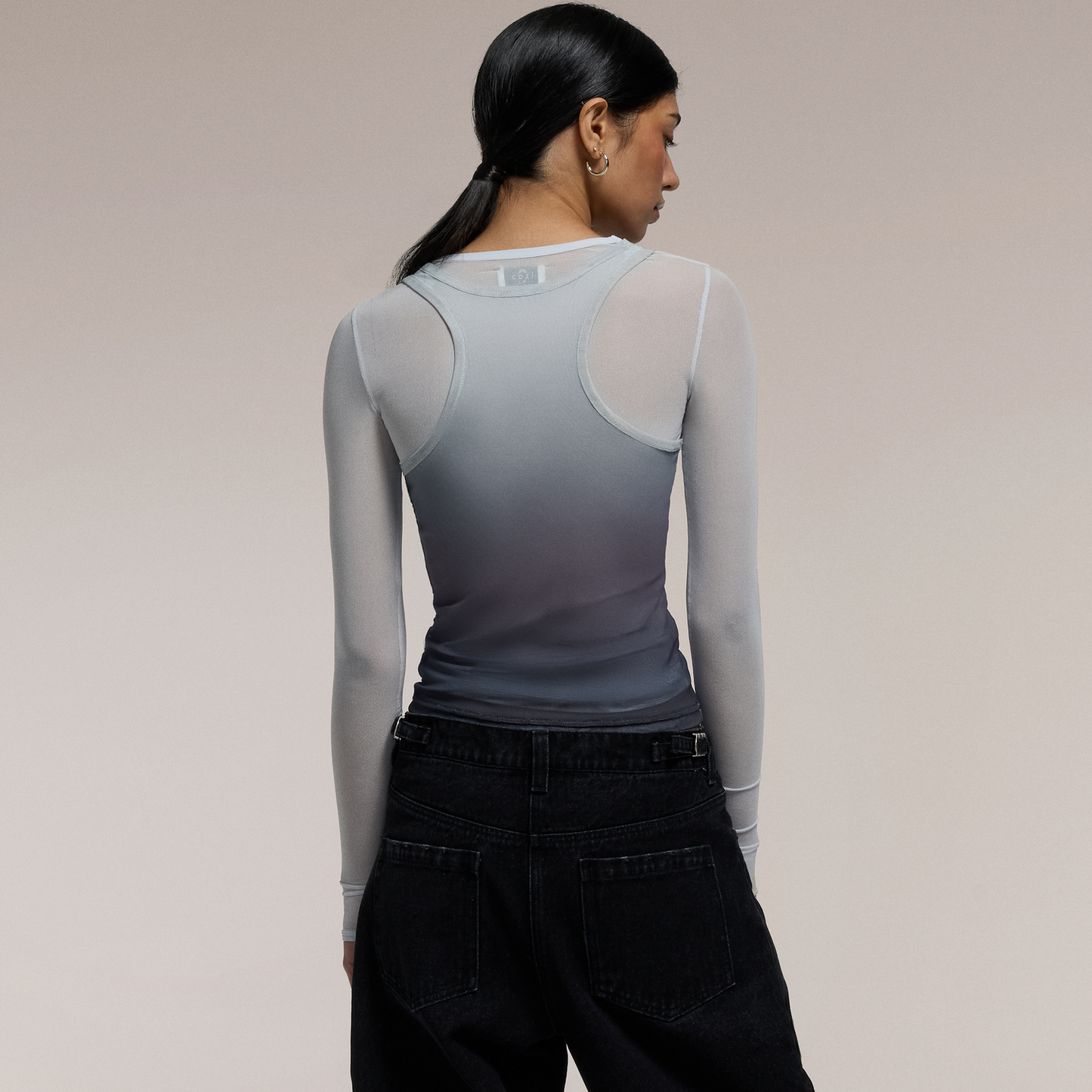 Cozi Long Sleeve Layered Mesh Top - Women's - Rose Camo/Pure Cashmere