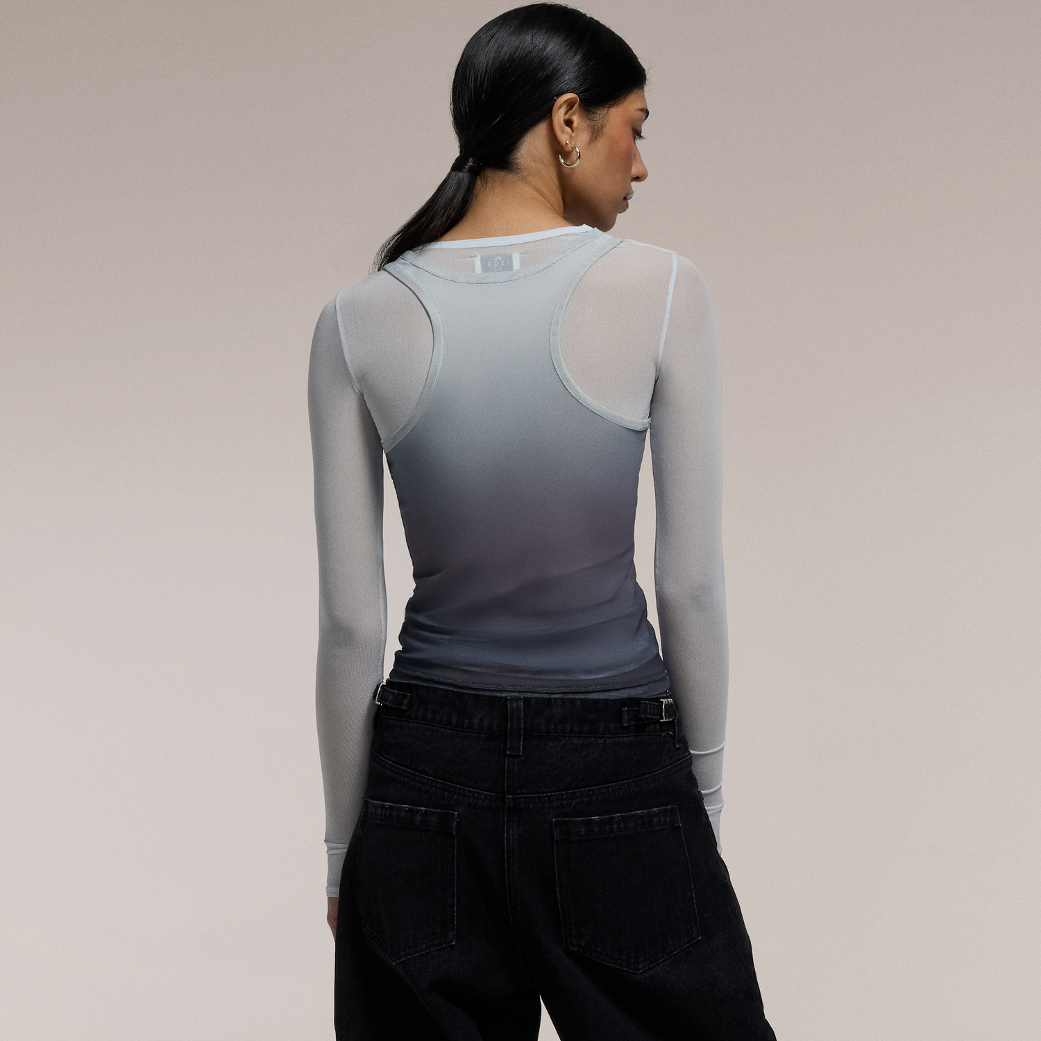 Cozi Long Sleeve Layered Mesh Top - Women's - Rose Camo/Pure Cashmere