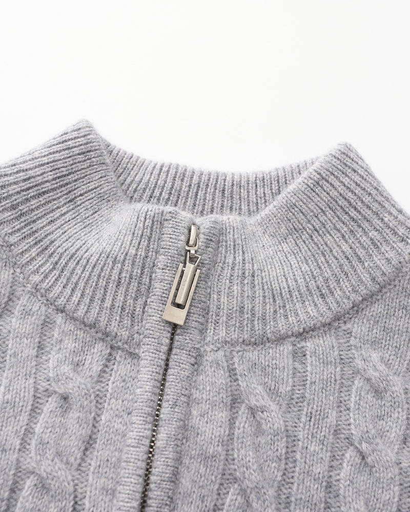 100% Cashmere Woven Half Zip - foto 10