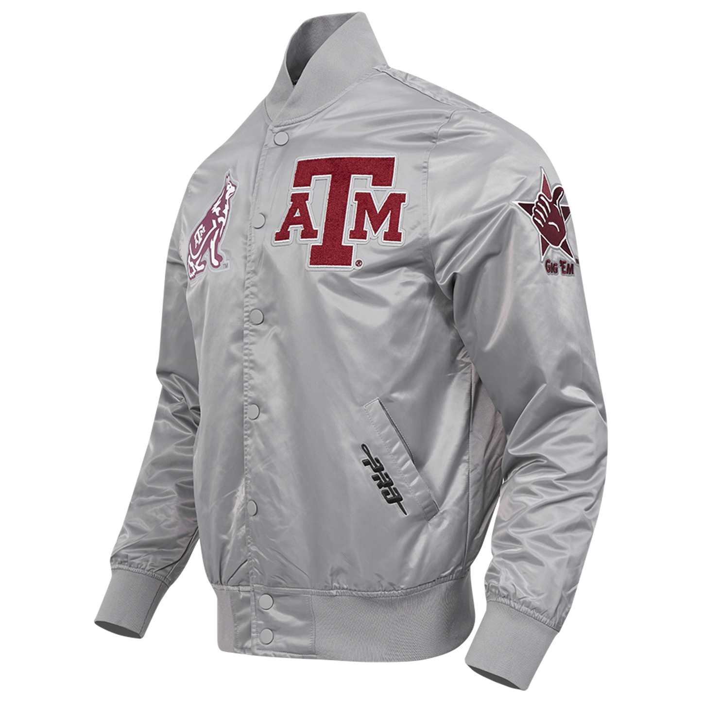 Pro Standard Texas A&M Classic Satin Jacket - Men's - Gray/Multi