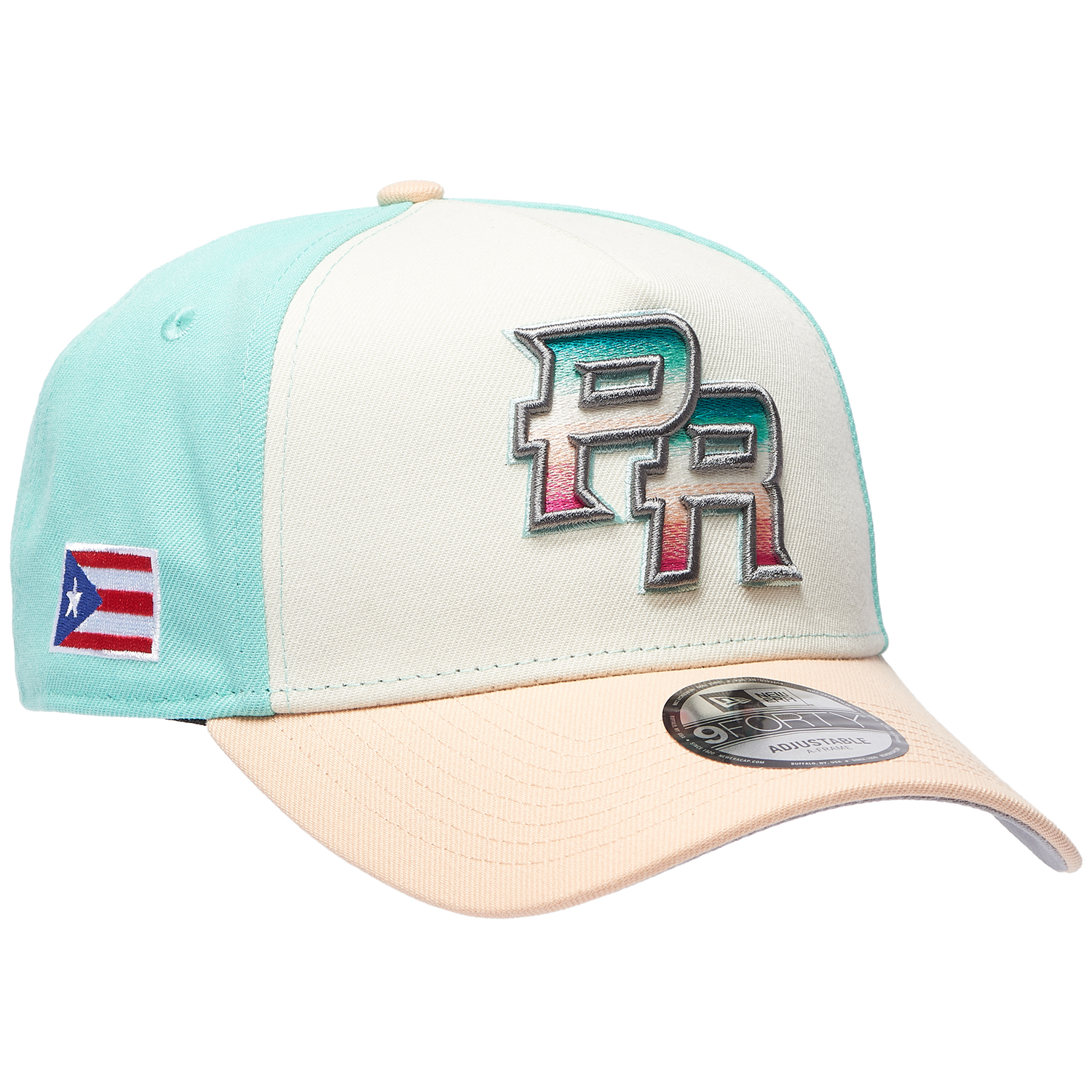 New Era Puerto Rico Santurce 9FORTY A-Frame 2 Tone Cap - Men's - White/Multi