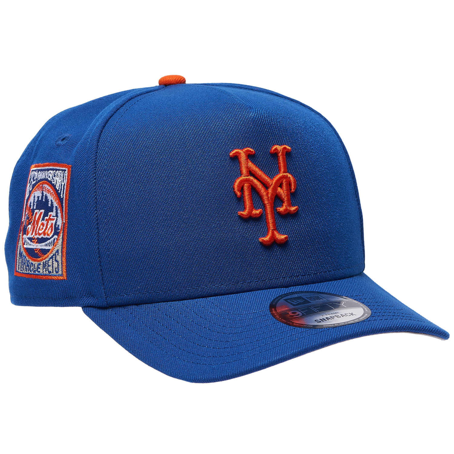 New Era Mets 950 A Frame 25th Anniversary Curved Cap - Men's - Royal/Orange