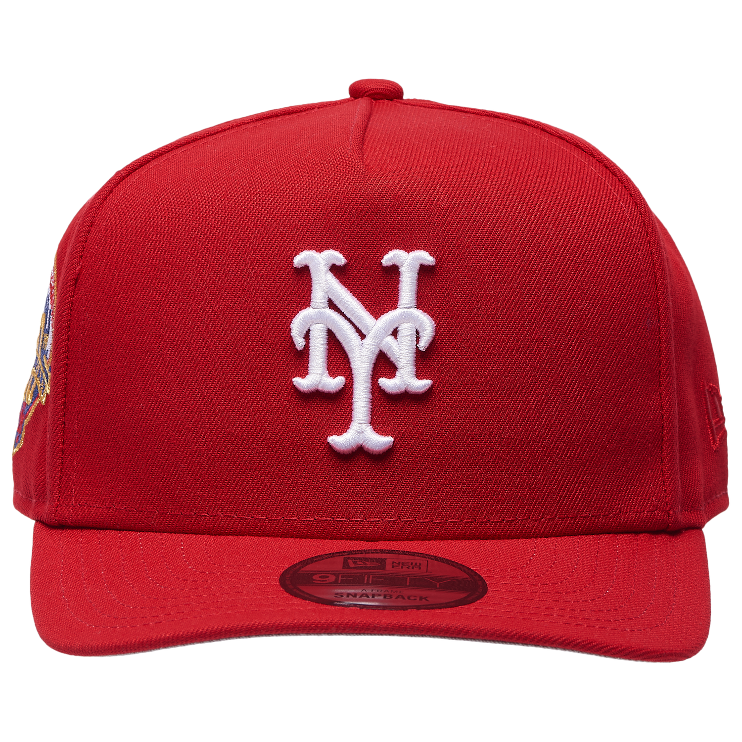 New Era Mets 950 A Frame 50th Anniversary Curved Cap - Men's - Scarlet/Scarlet