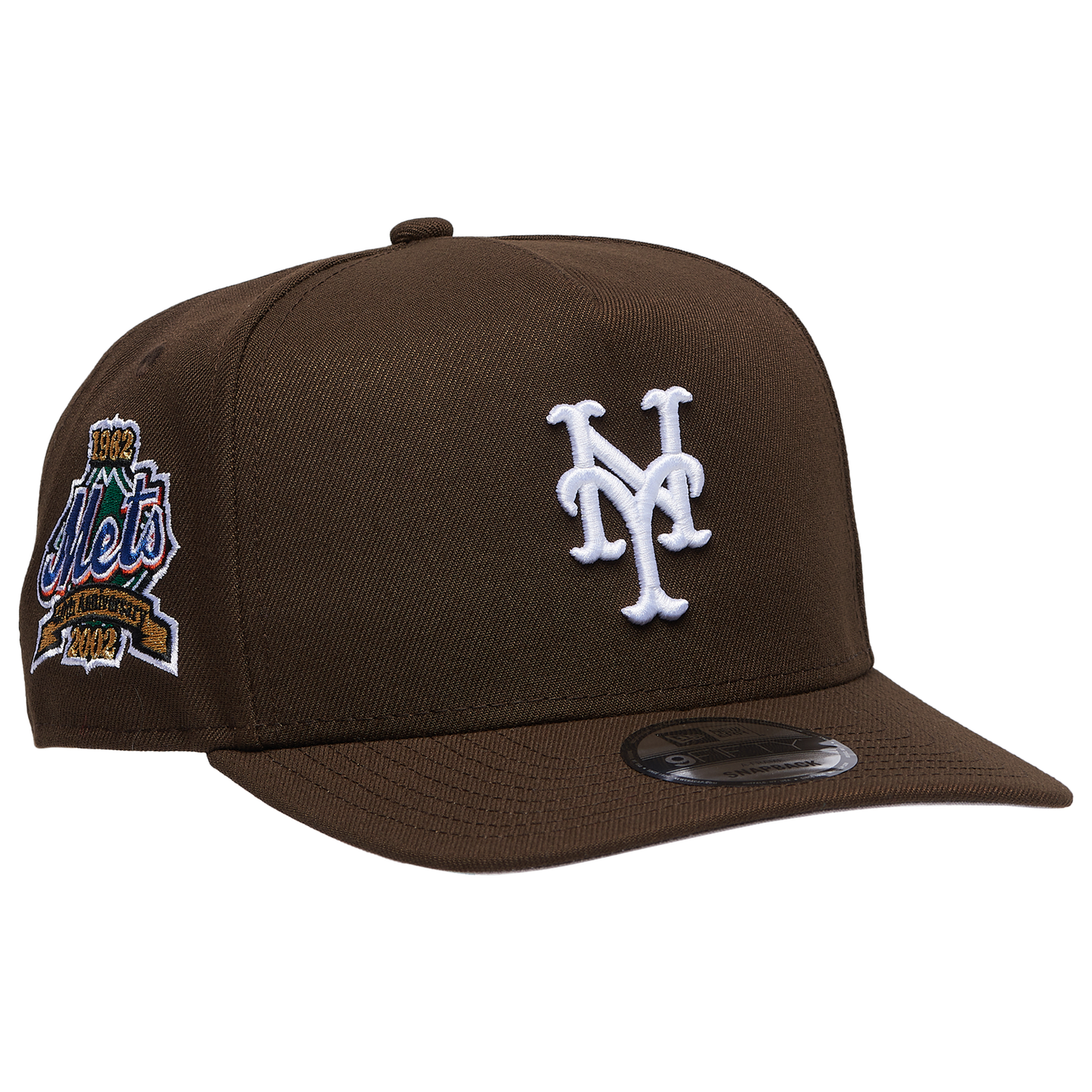 New Era Mets 950 A Frame 40th Anniversary Curved Cap - Men's - Walnut/Brown
