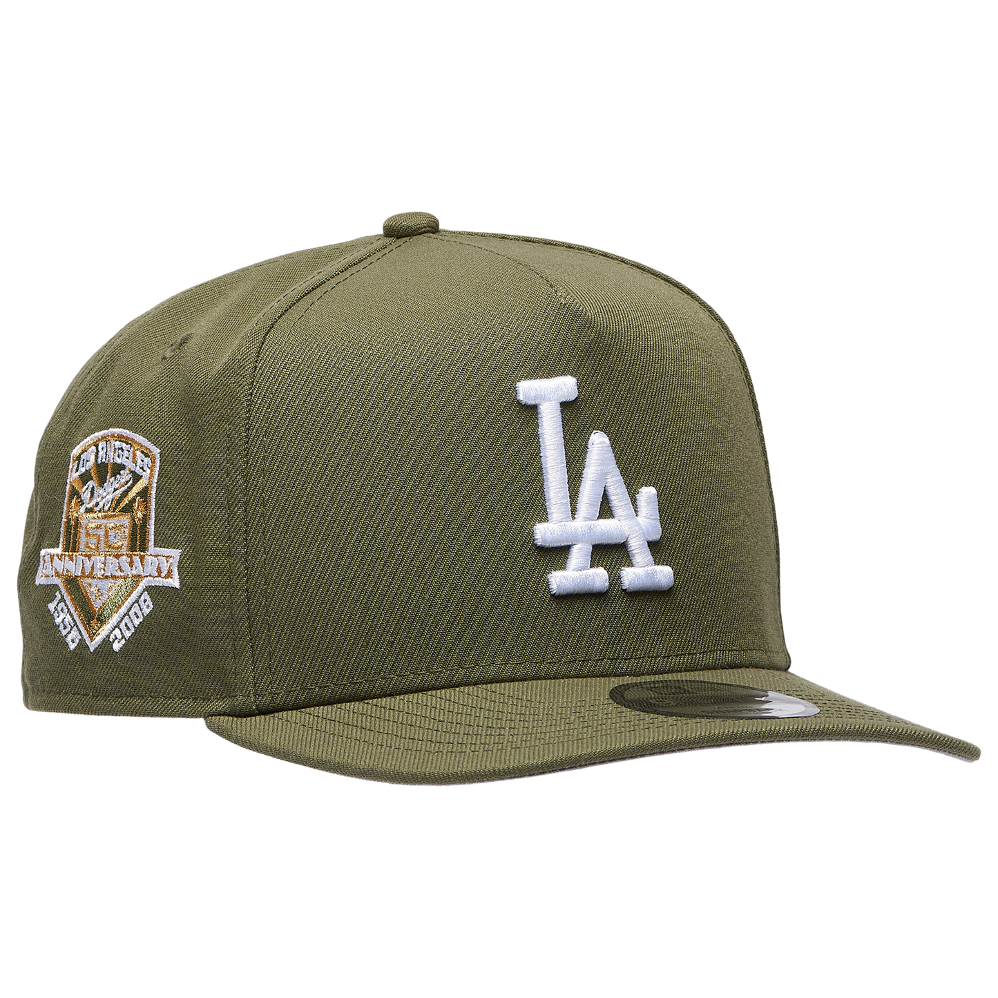 New Era Dodgers 50th Curved 9FIFTY A-Frame Cap - Men's - White/Olive