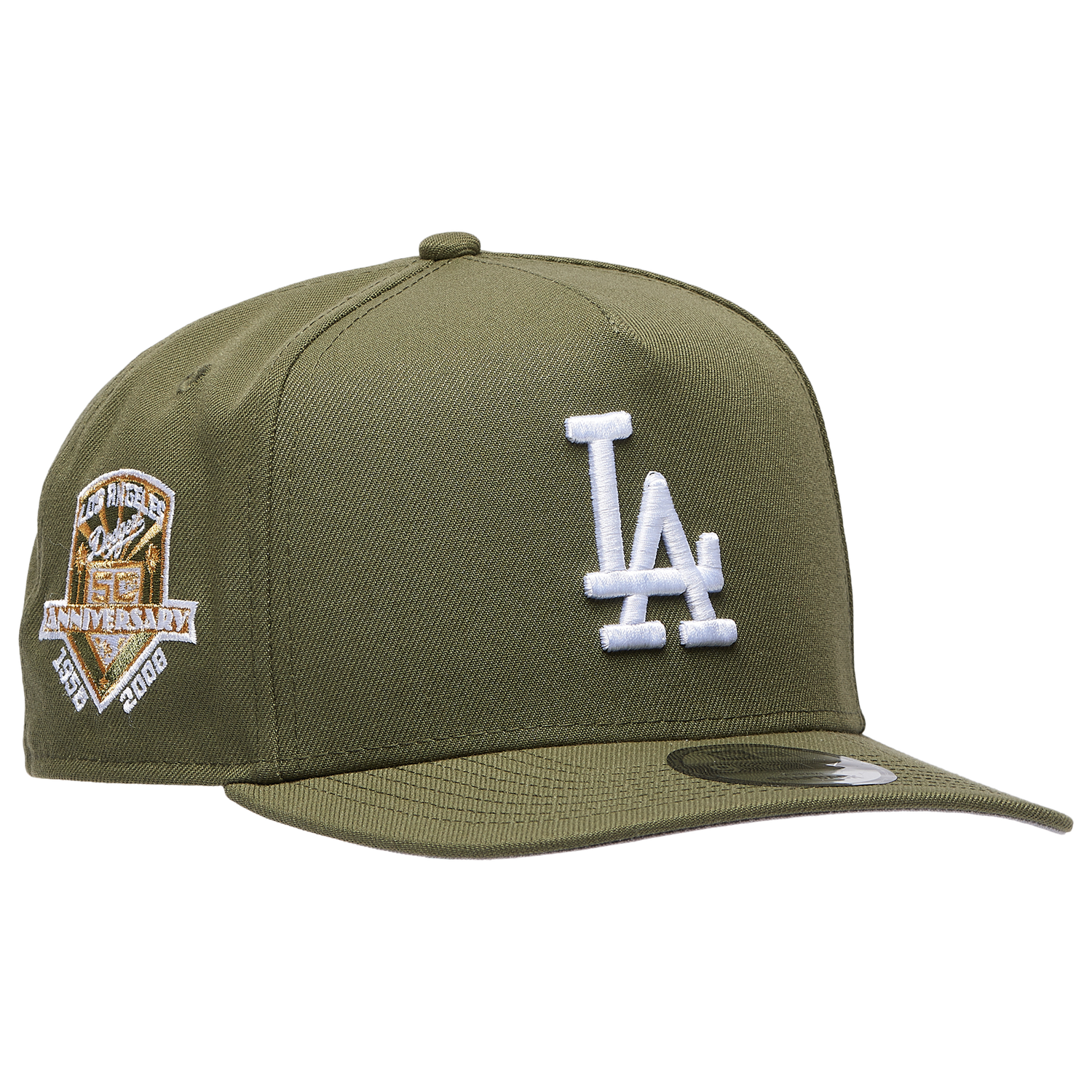 New Era Dodgers 50th Curved 9FIFTY A-Frame Cap - Men's - White/Olive