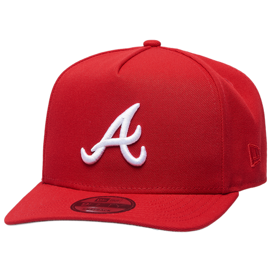 New Era Braves 40th Curved 9FIFTY A-Frame Cap - Men's - Scarlet/White