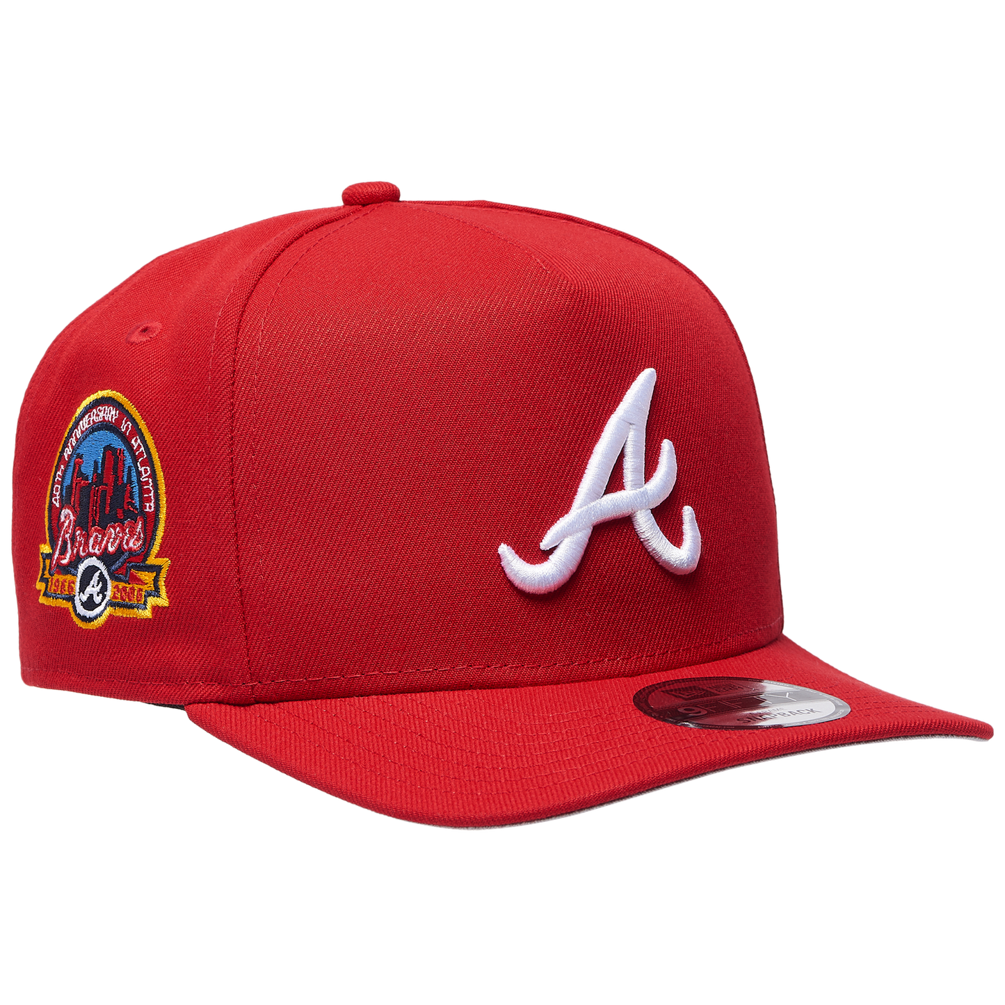 New Era Braves 40th Curved 9FIFTY A-Frame Cap - Men's - Scarlet/White