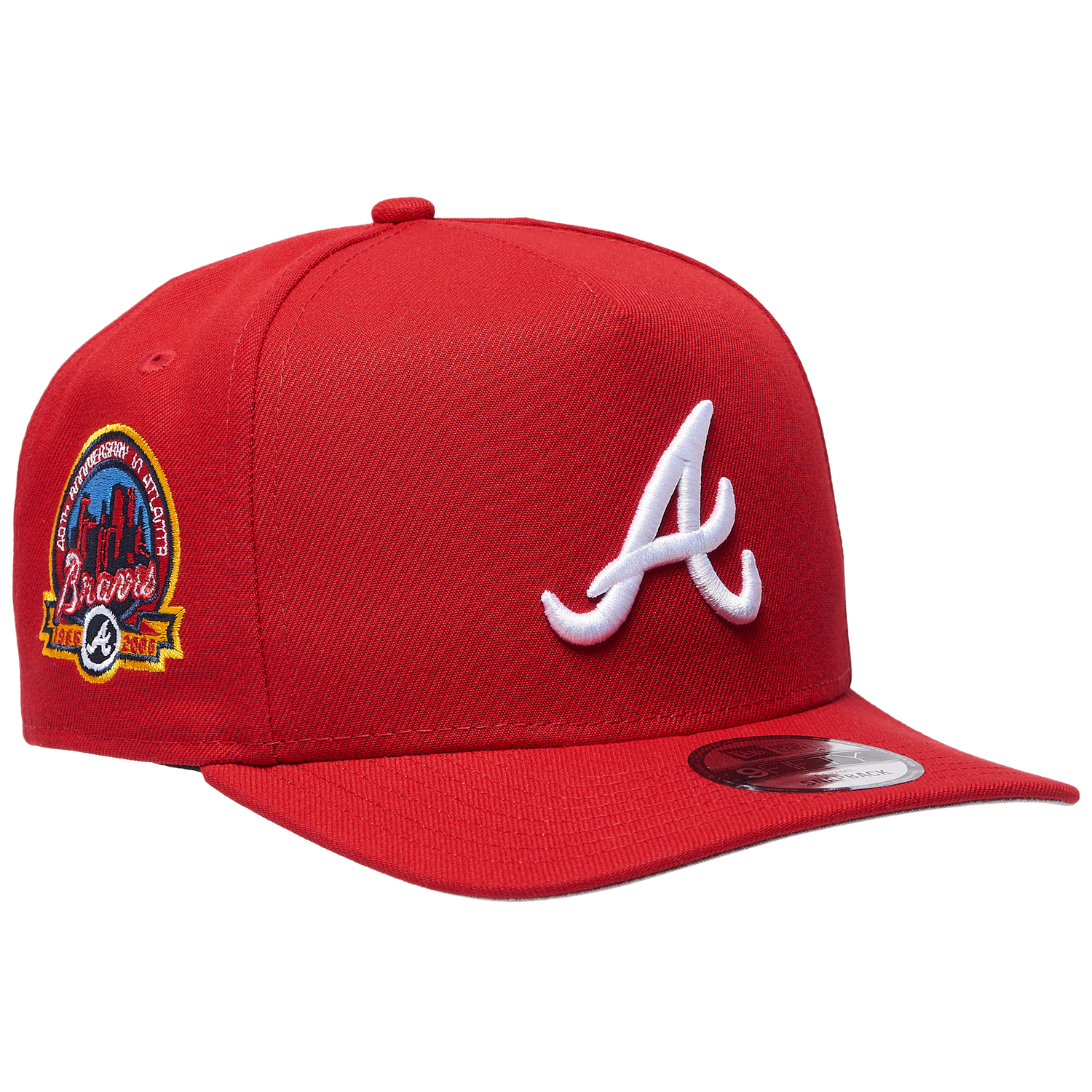 New Era Braves 40th Curved 9FIFTY A-Frame Cap - Men's - Scarlet/White