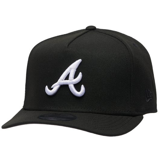 New Era Braves 30th Curved 9FIFTY A-Frame Cap - Men's - Black/White
