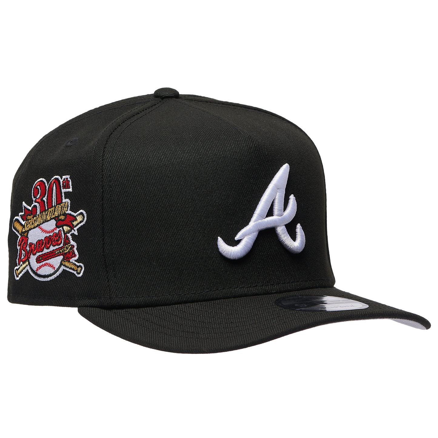 New Era Braves 30th Curved 9FIFTY A-Frame Cap - Men's - Black/White
