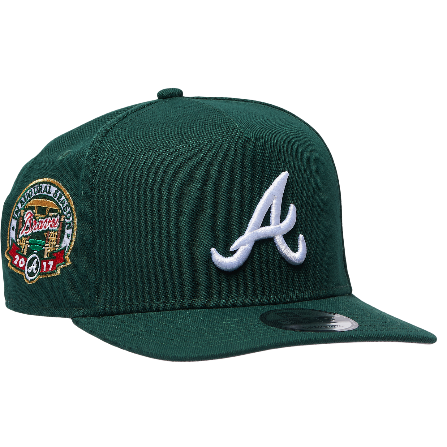 New Era Braves ING Curved 9FIFTY A-Frame Cap - Men's - Dark Green/White