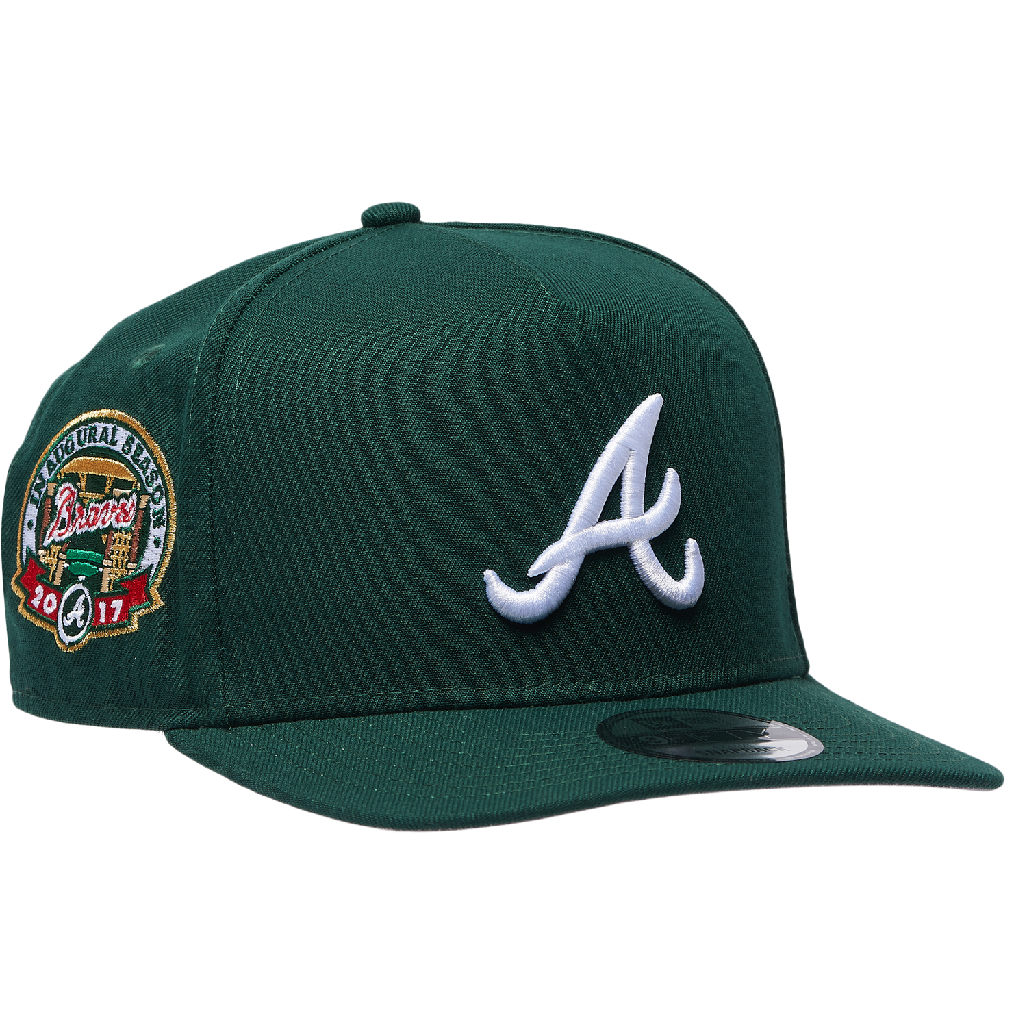 New Era Braves ING Curved 9FIFTY A-Frame Cap - Men's - Dark Green/White