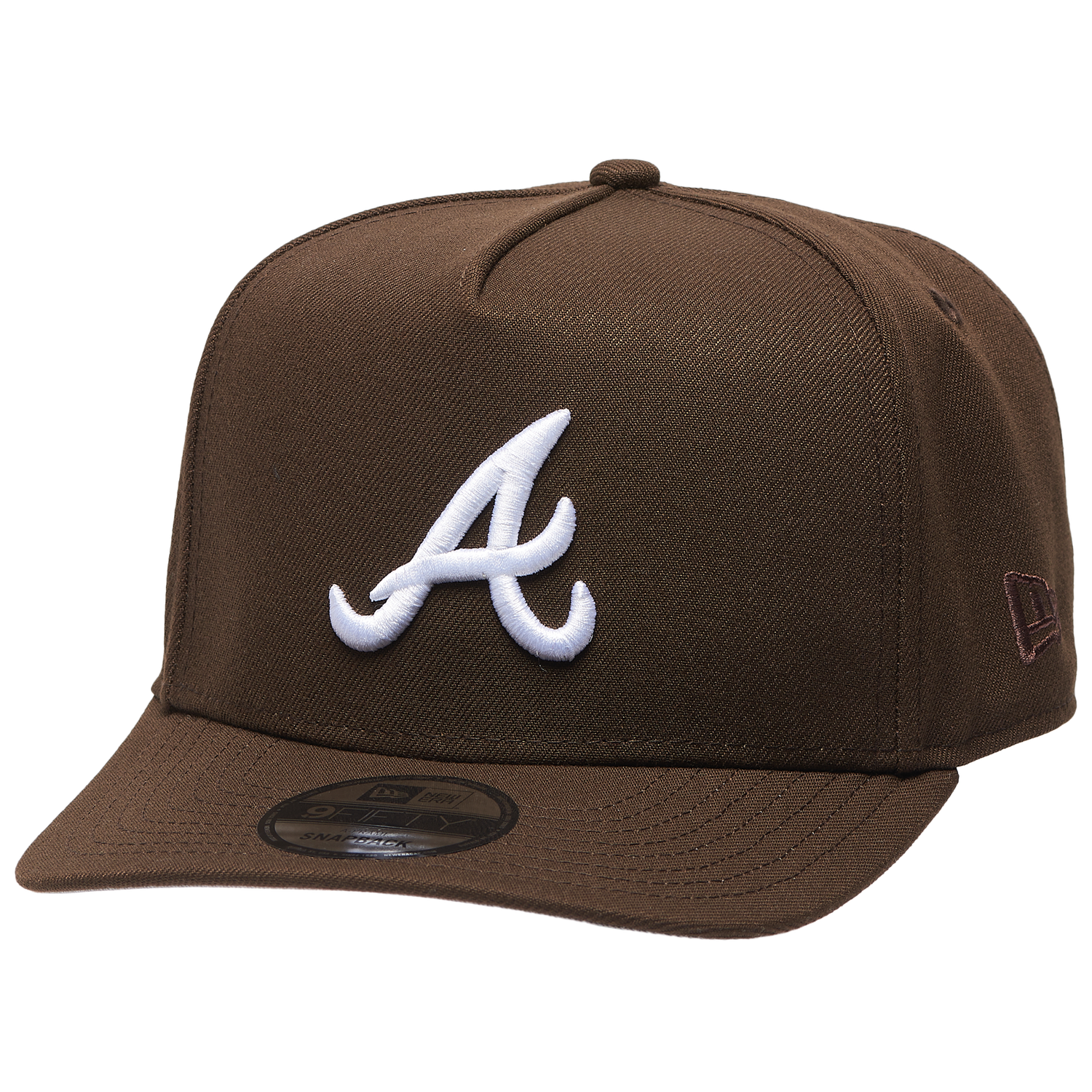 New Era Braves FS TF Curved 9FIFTY A-Frame Cap - Men's - Walnut/White