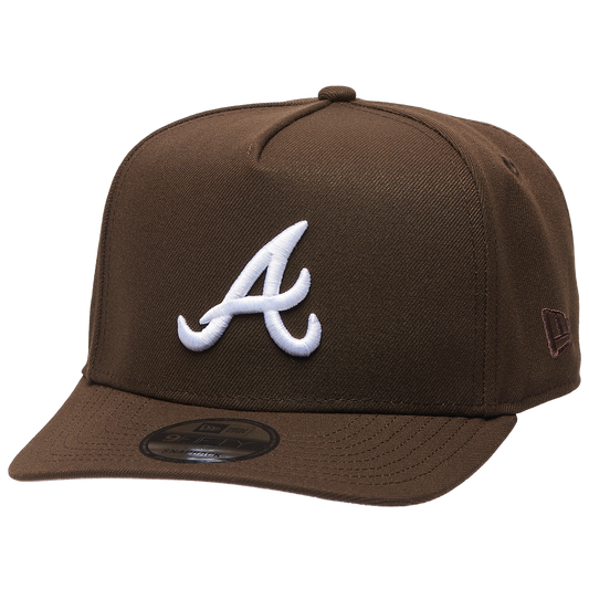 New Era Braves FS TF Curved 9FIFTY A-Frame Cap - Men's - Walnut/White