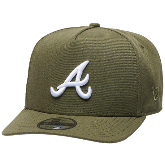 New Era Braves TF Curved 9FIFTY A-Frame Cap - Men's - Olive/White