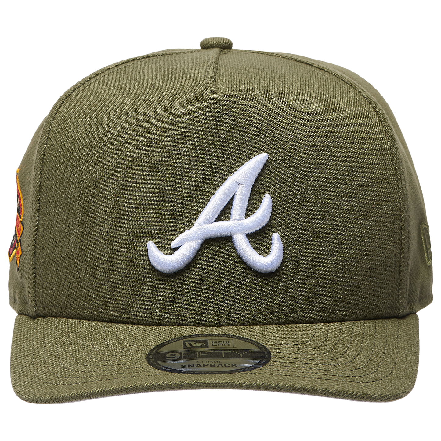 New Era Braves TF Curved 9FIFTY A-Frame Cap - Men's - Olive/White