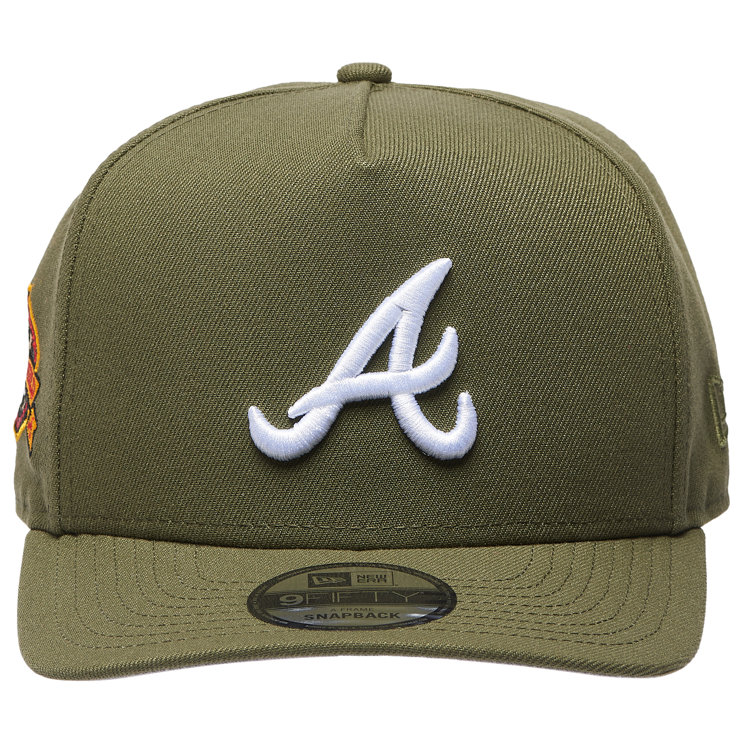 New Era Braves TF Curved 9FIFTY A-Frame Cap - Men's - Olive/White