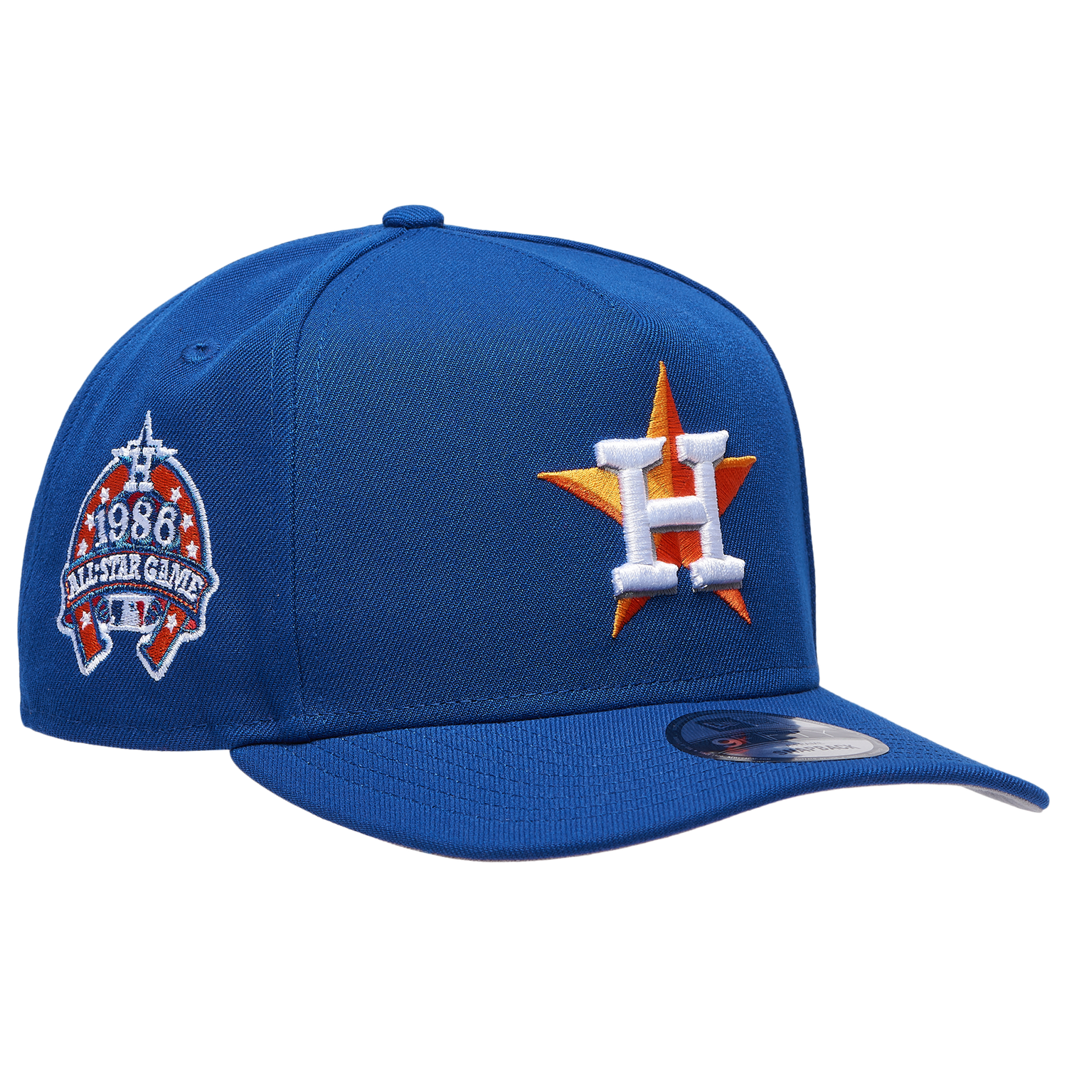 New Era Astros 86 All-Star Game 9FIFTY A-Frame Curve Cap - Men's - Light Royal/Orange
