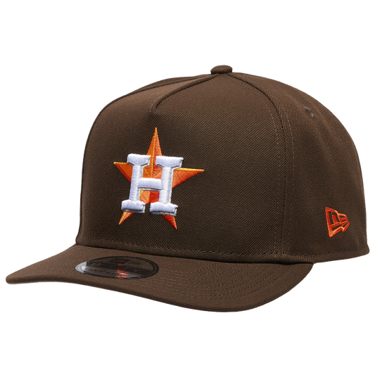 New Era Houston Astros 60th 9FIFTY A-Frame Curve Cap - Men's - Walnut/Orange