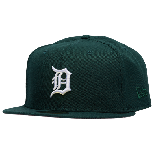 New Era Detroit Tigers Standard 59FIFTY Cap - Men's - Dark Green/White