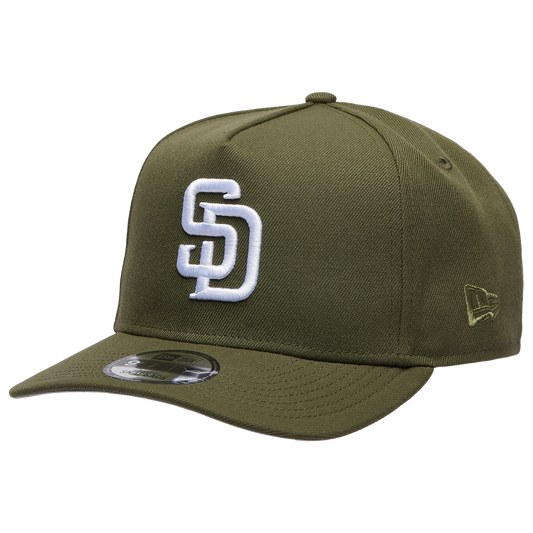 New Era Padres 950AF Curve Cap - Men's - Olive/Olive