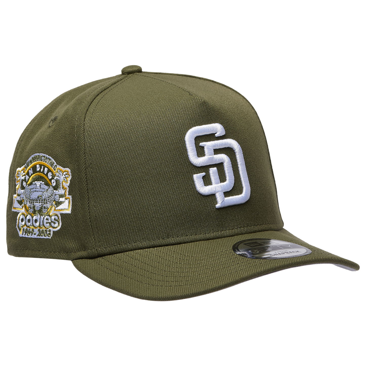 New Era Padres 950AF Curve Cap - Men's - Olive/Olive