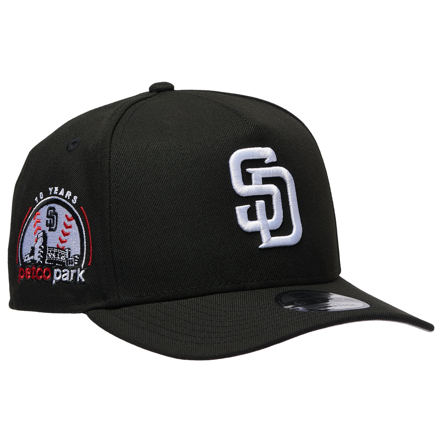 New Era Padres 950AF 10th Anniversary Curve Cap - Men's - Black/Black