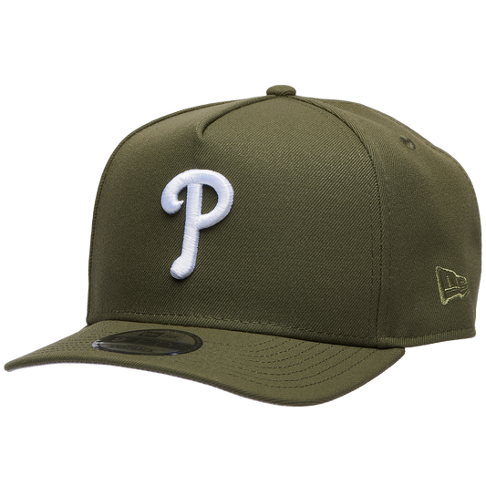 New Era Phillies 950AF Curve Cap - Men's - Olive/Olive
