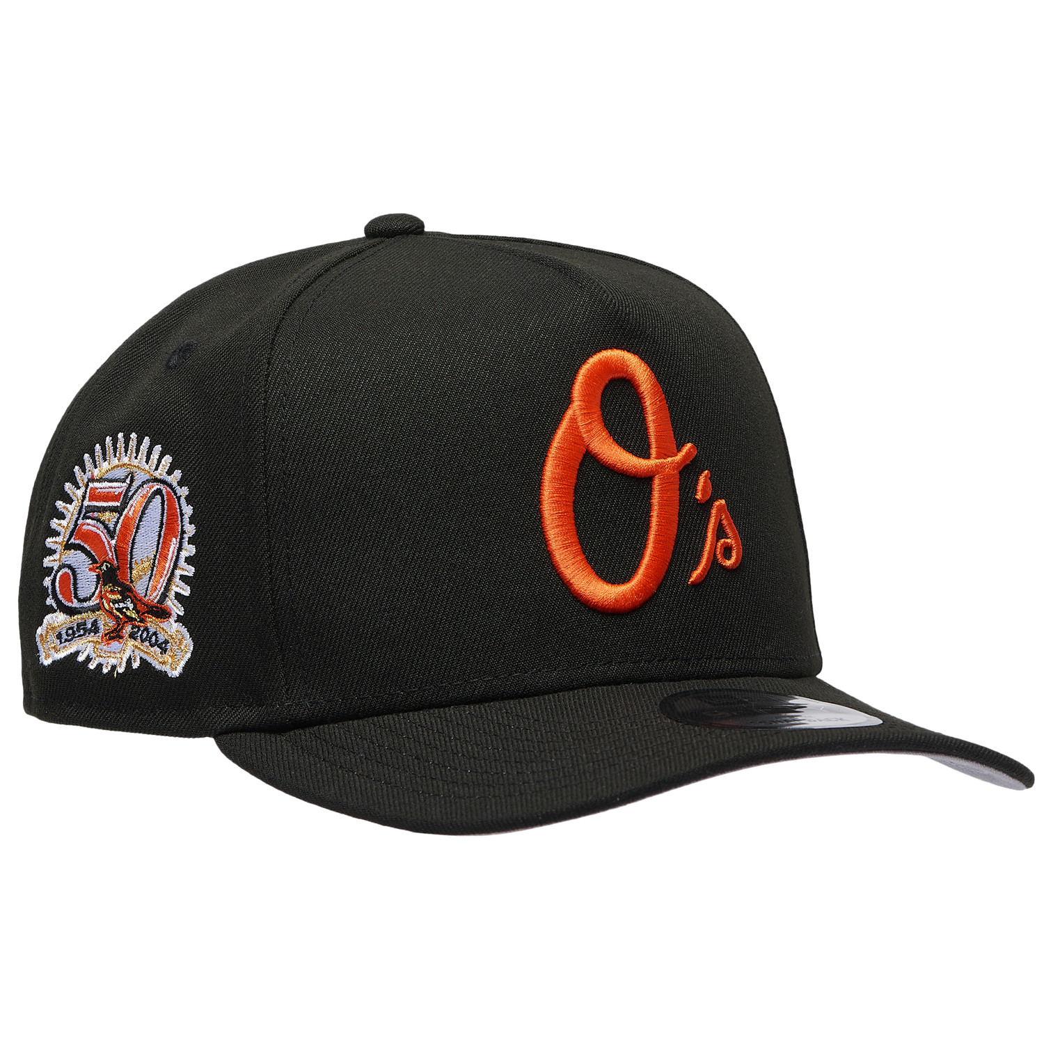 New Era Orioles 950AF 50th Anniversary Curve Cap - Men's - Black/Black