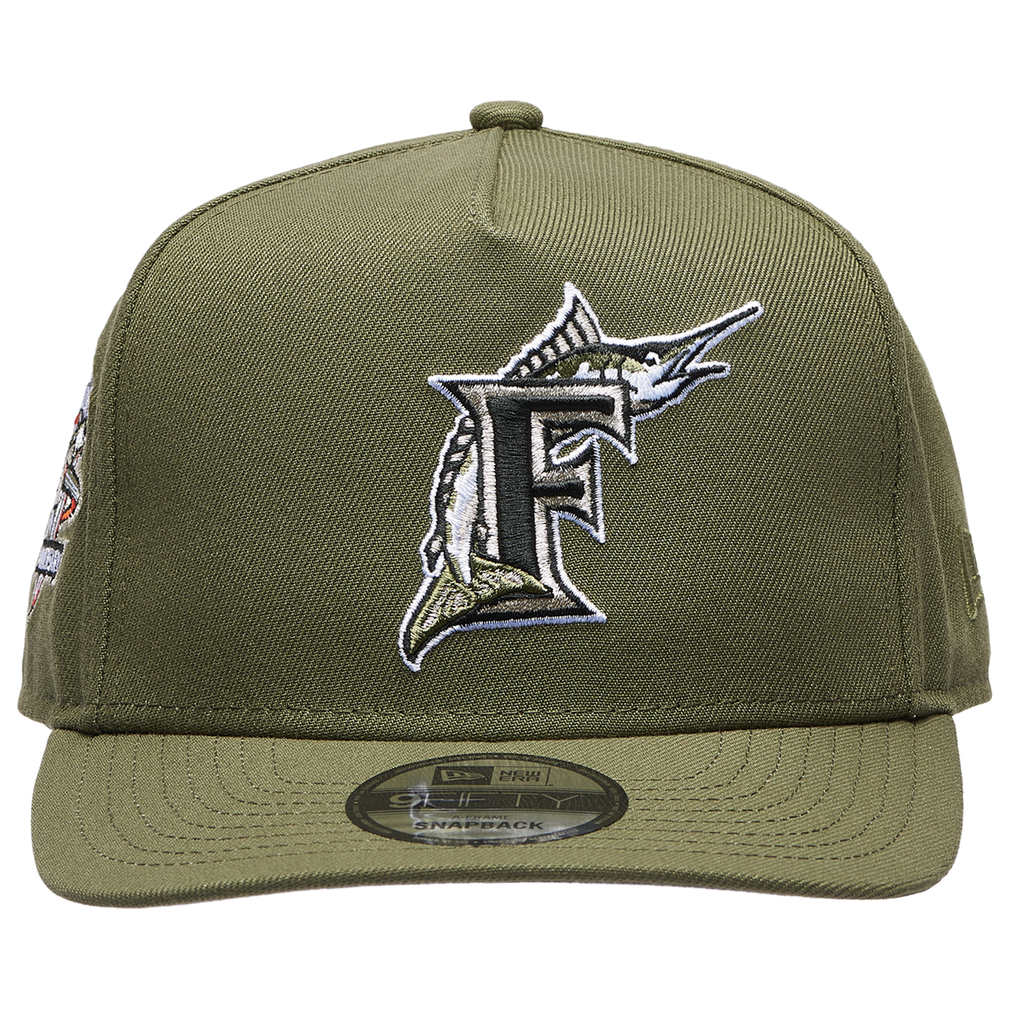 New Era Marlins 950AF 10th Anniversary Curve Cap - Men's - Olive/Olive