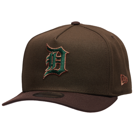 New Era Tigers 9FIFTY A-Frame Curve 40th Cap - Men's - Burnt Wood/Green