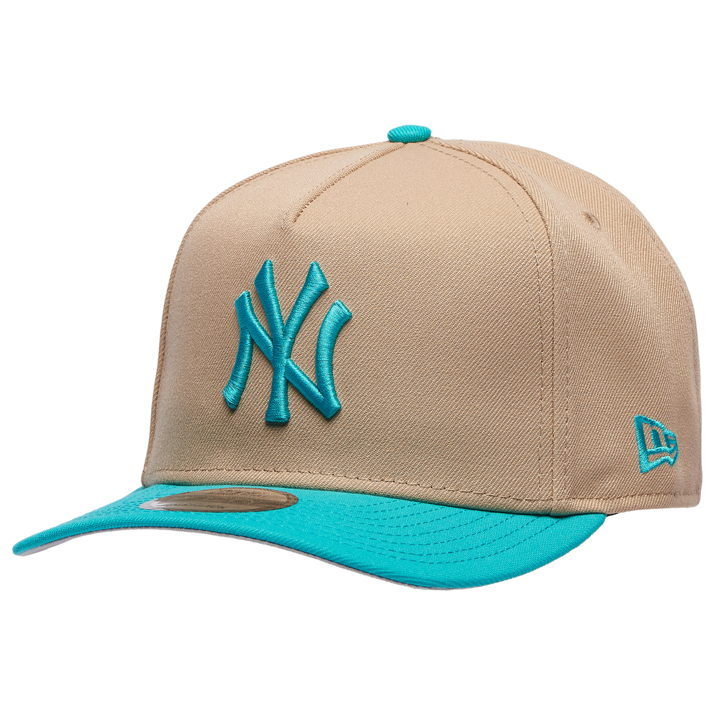 New Era Yankees 9FIFTY A-Frame Curve 56 World Series Cap - Men's - Teal/Camel