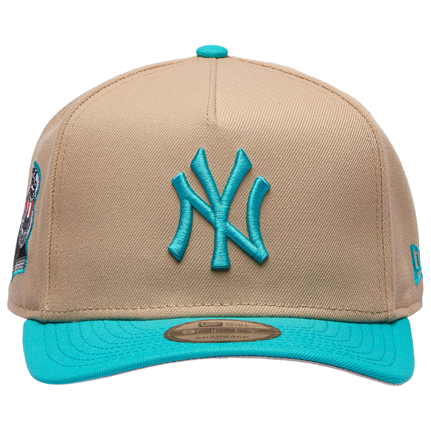 New Era Yankees 9FIFTY A-Frame Curve 56 World Series Cap - Men's - Teal/Camel