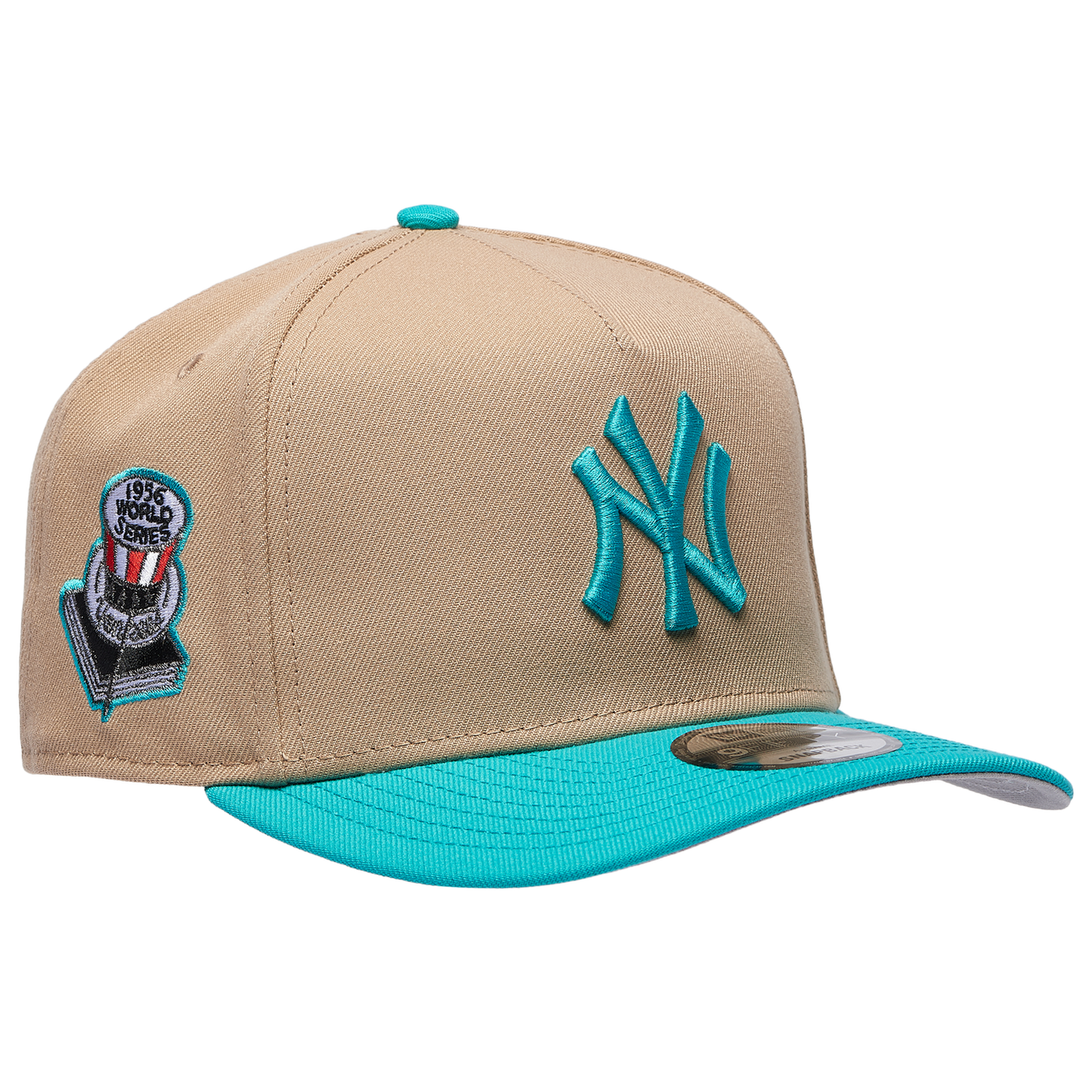New Era Yankees 9FIFTY A-Frame Curve 56 World Series Cap - Men's - Teal/Camel