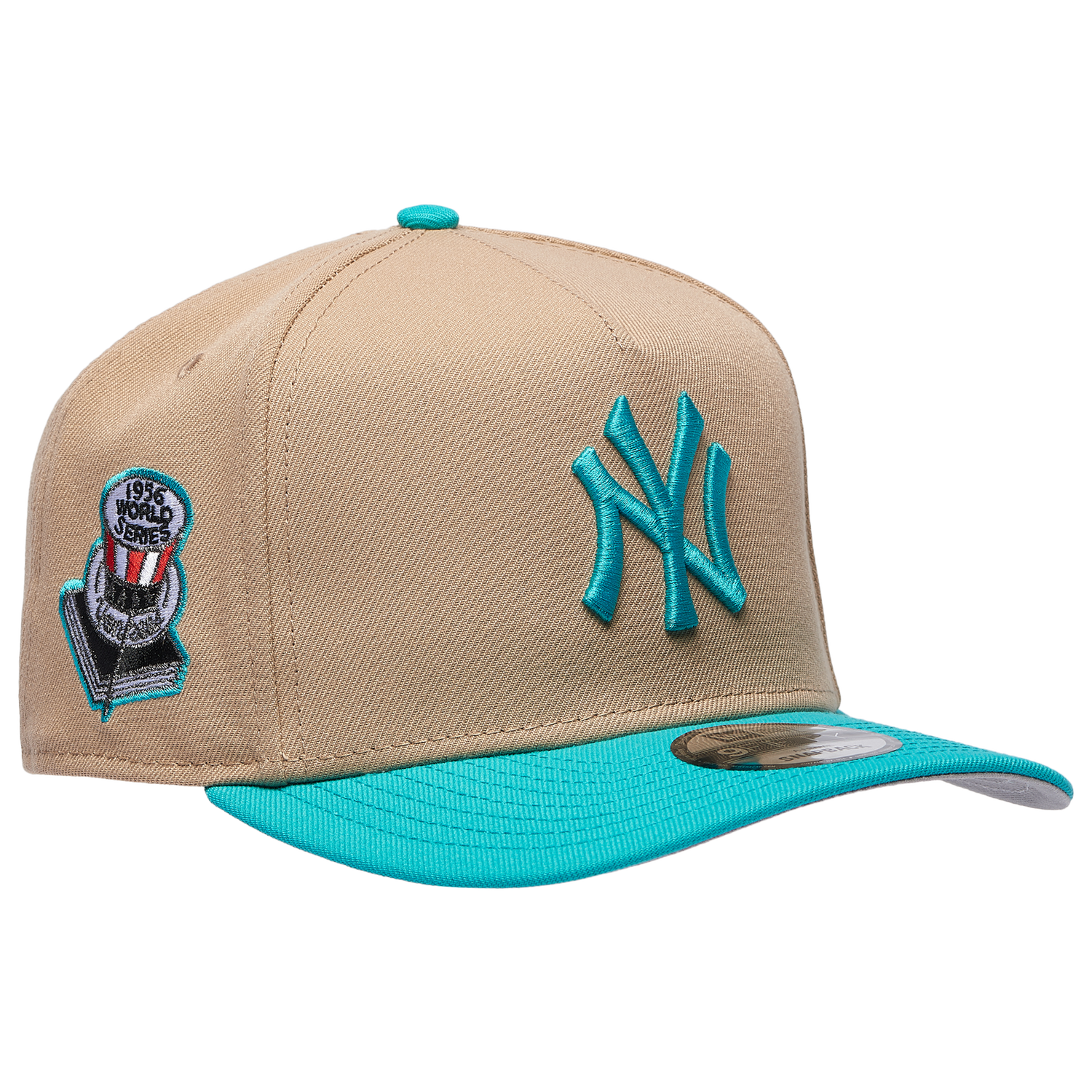 New Era Yankees 9FIFTY A-Frame Curve 56 World Series Cap - Men's - Teal/Camel