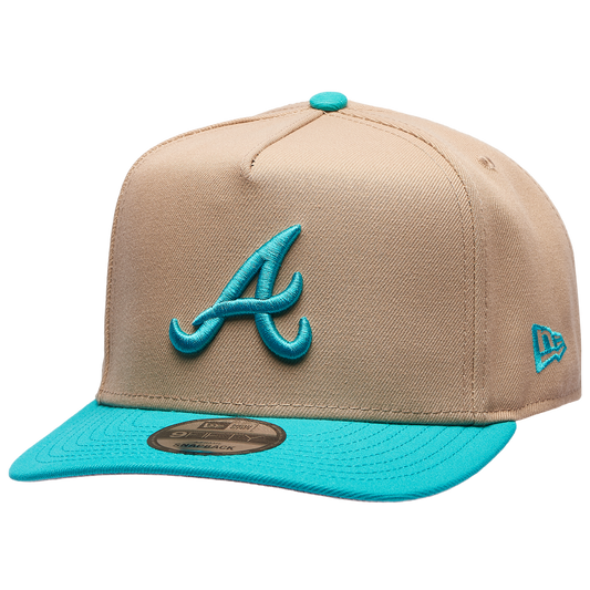New Era Braves 9FIFTY A-Frame Curve 150th Cap - Men's - Camel/Teal