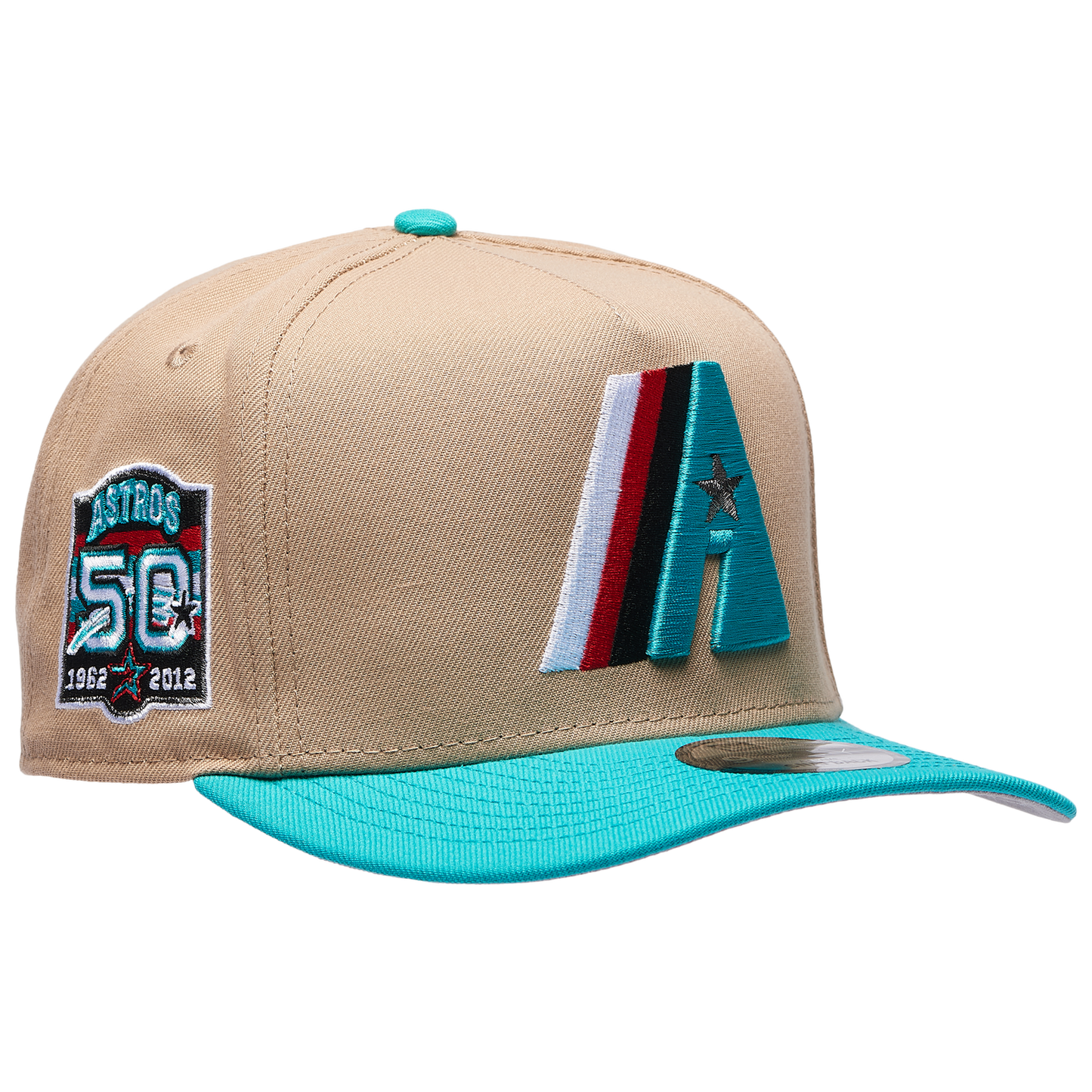 New Era Astros 9FIFTY A-Frame Curve Cap - Men's - Teal/Camel