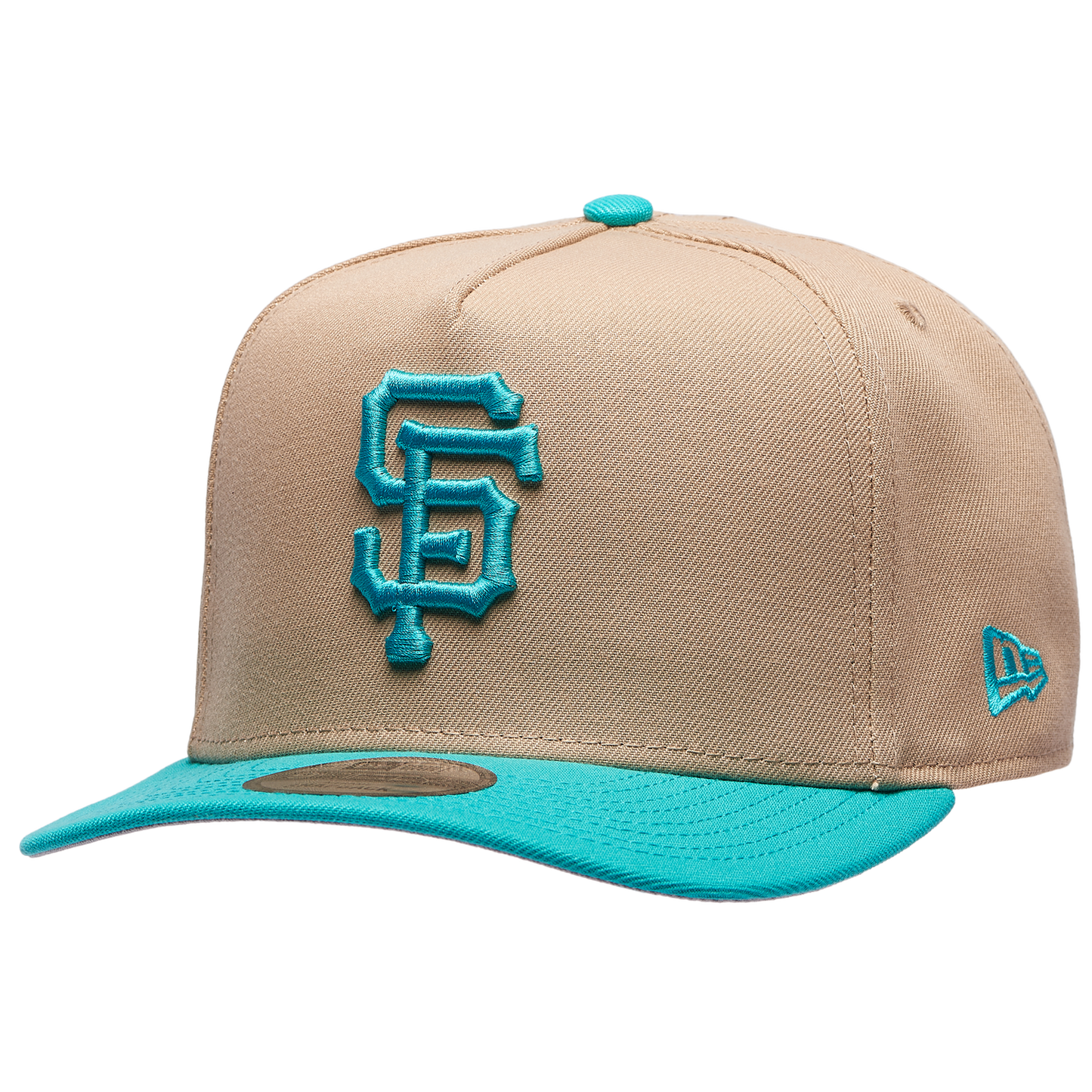 New Era Giants 9FIFTY A-Frame Curve 25th Cap - Men's - Camel/Teal