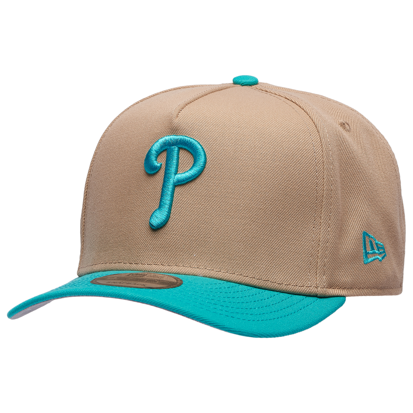 New Era Phillies 9FIFTY A-Frame Curve 100 Years Cap - Men's - Teal/Camel