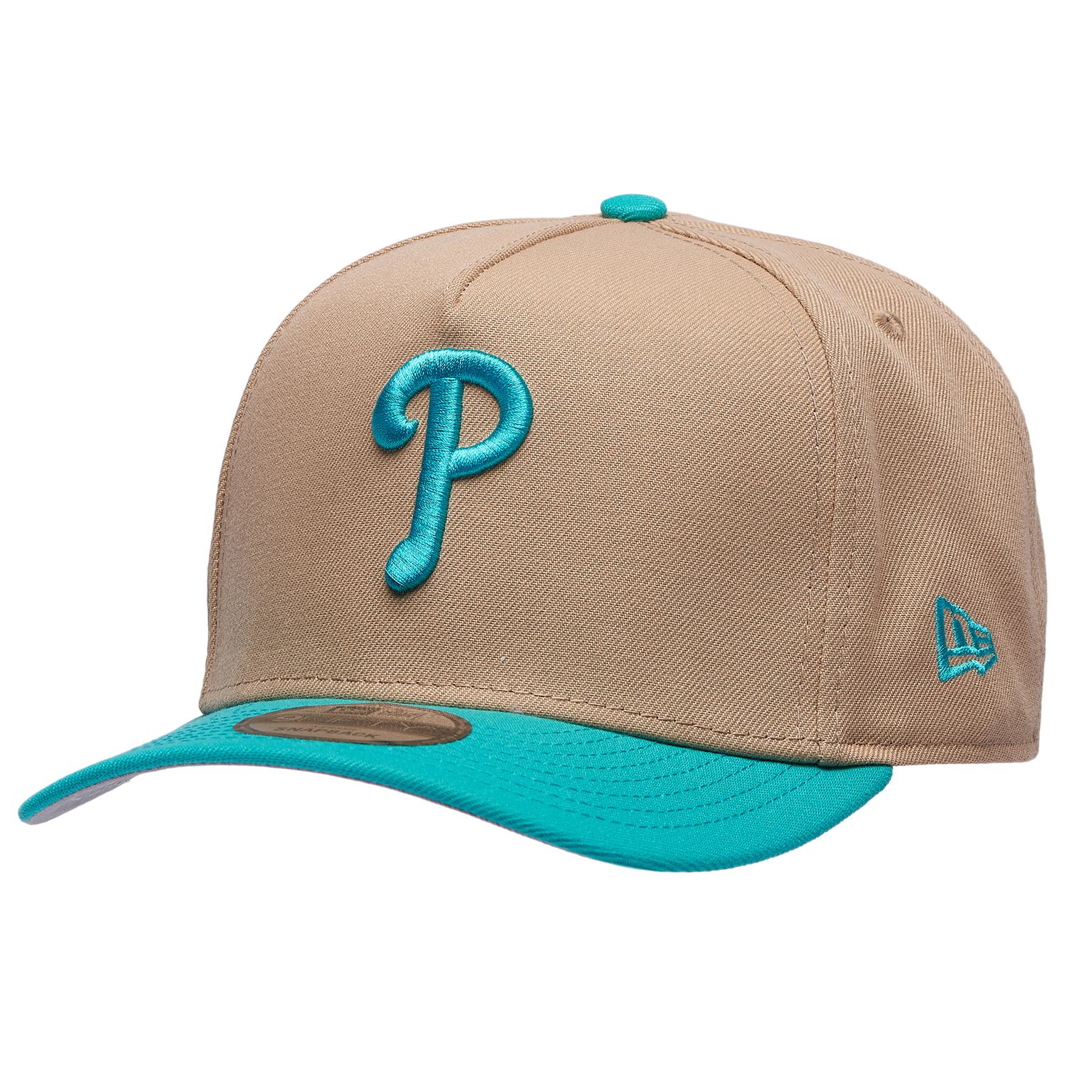 New Era Phillies 9FIFTY A-Frame Curve 100 Years Cap - Men's - Teal/Camel