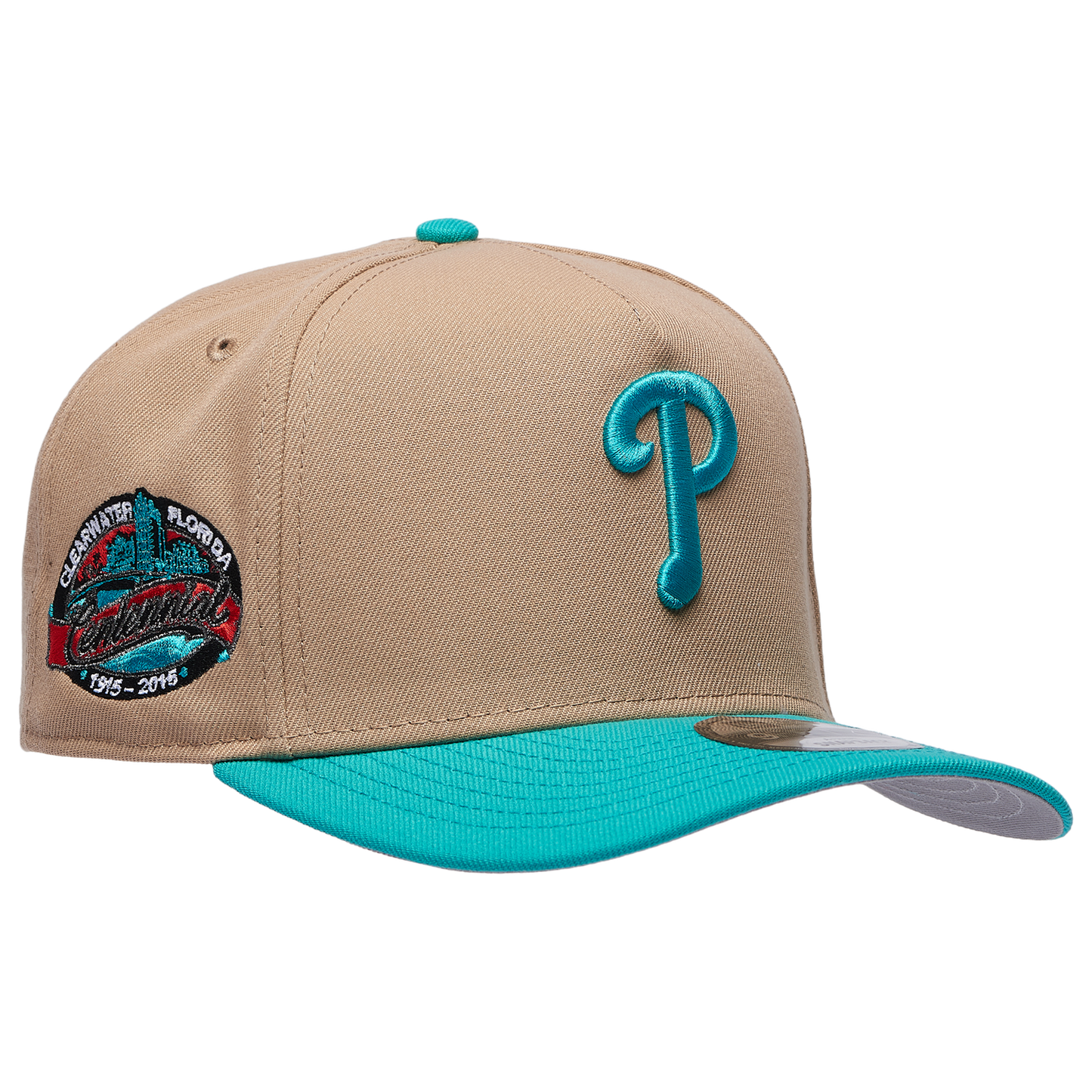 New Era Phillies 9FIFTY A-Frame Curve 100 Years Cap - Men's - Teal/Camel