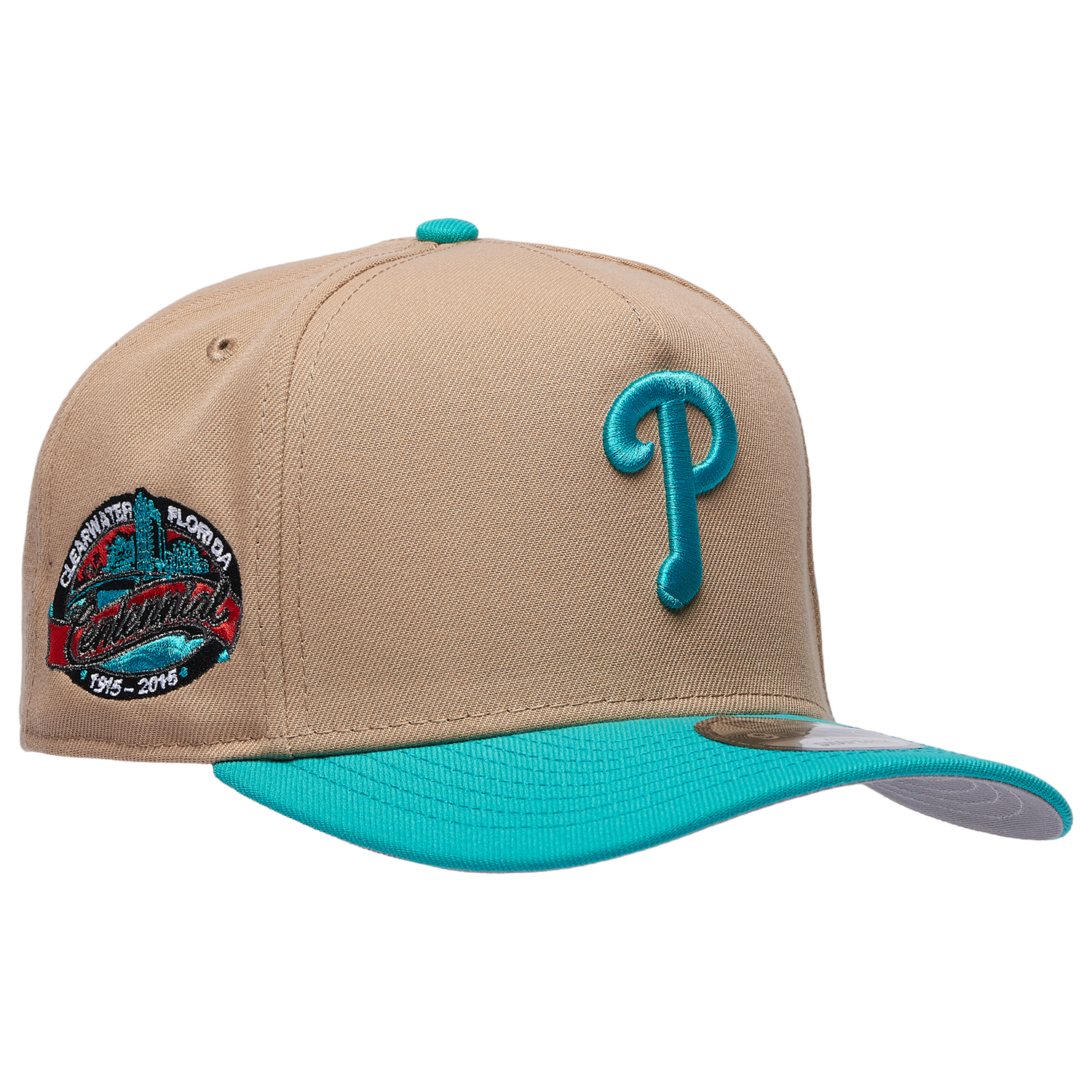 New Era Phillies 9FIFTY A-Frame Curve 100 Years Cap - Men's - Teal/Camel