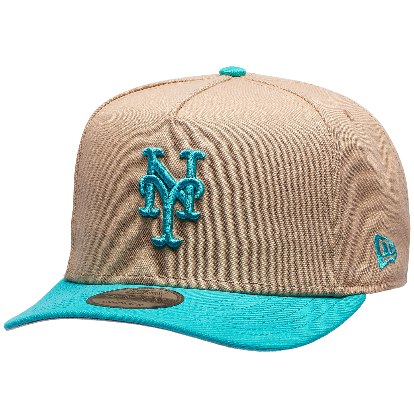 New Era Mets 9FIFTY A-Frame Curve 40th Cap - Men's - Camel/Teal